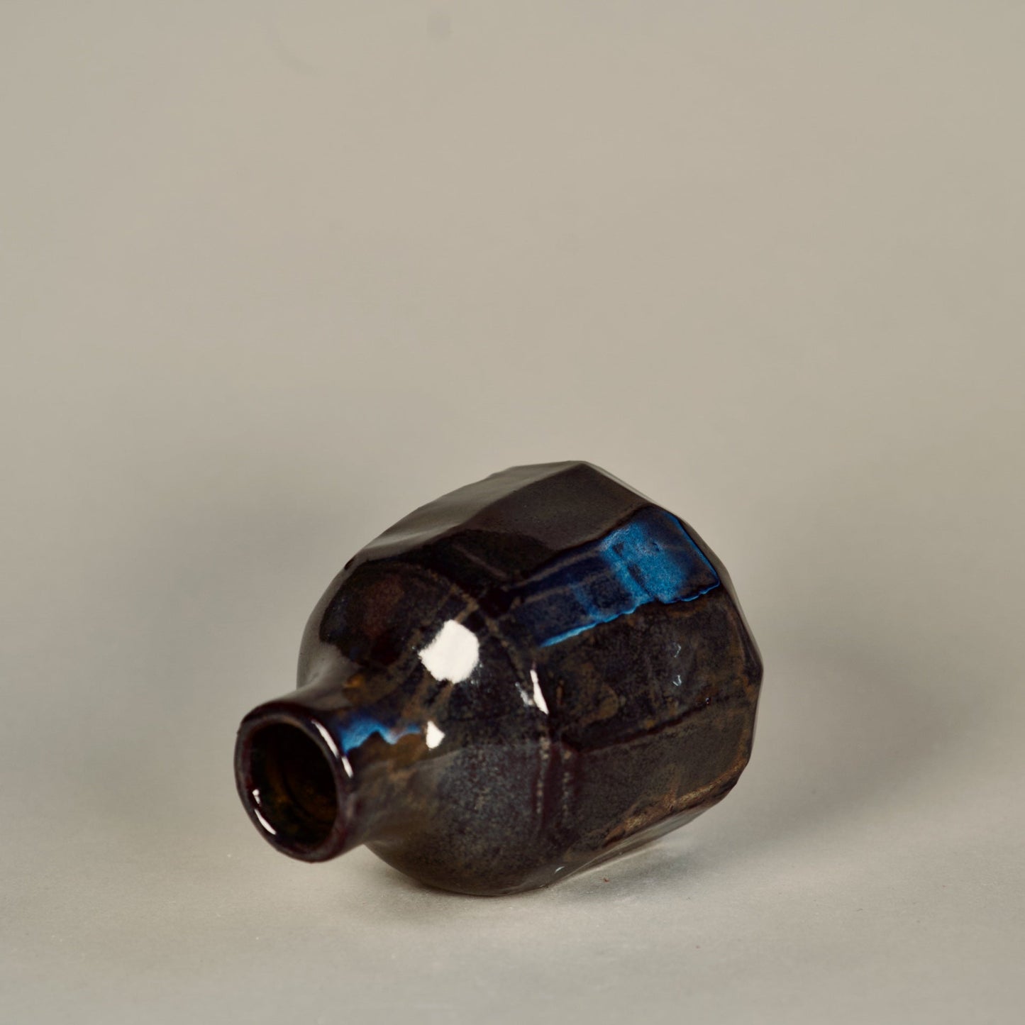 Faceted Tenmoku Bottle Vase