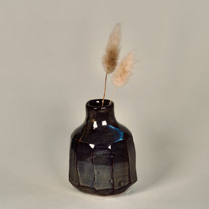 Faceted Tenmoku Bottle Vase